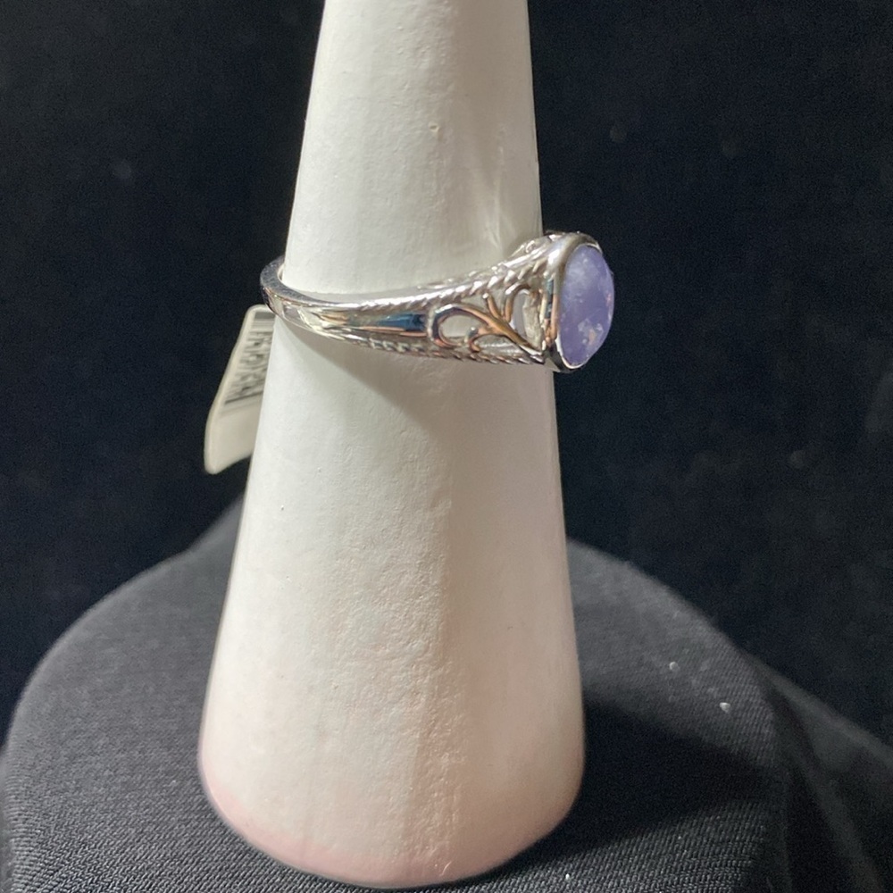 JTV vintage Sterling silver 1.51 CT oval Tanzanite ring - Picture 3 of 5